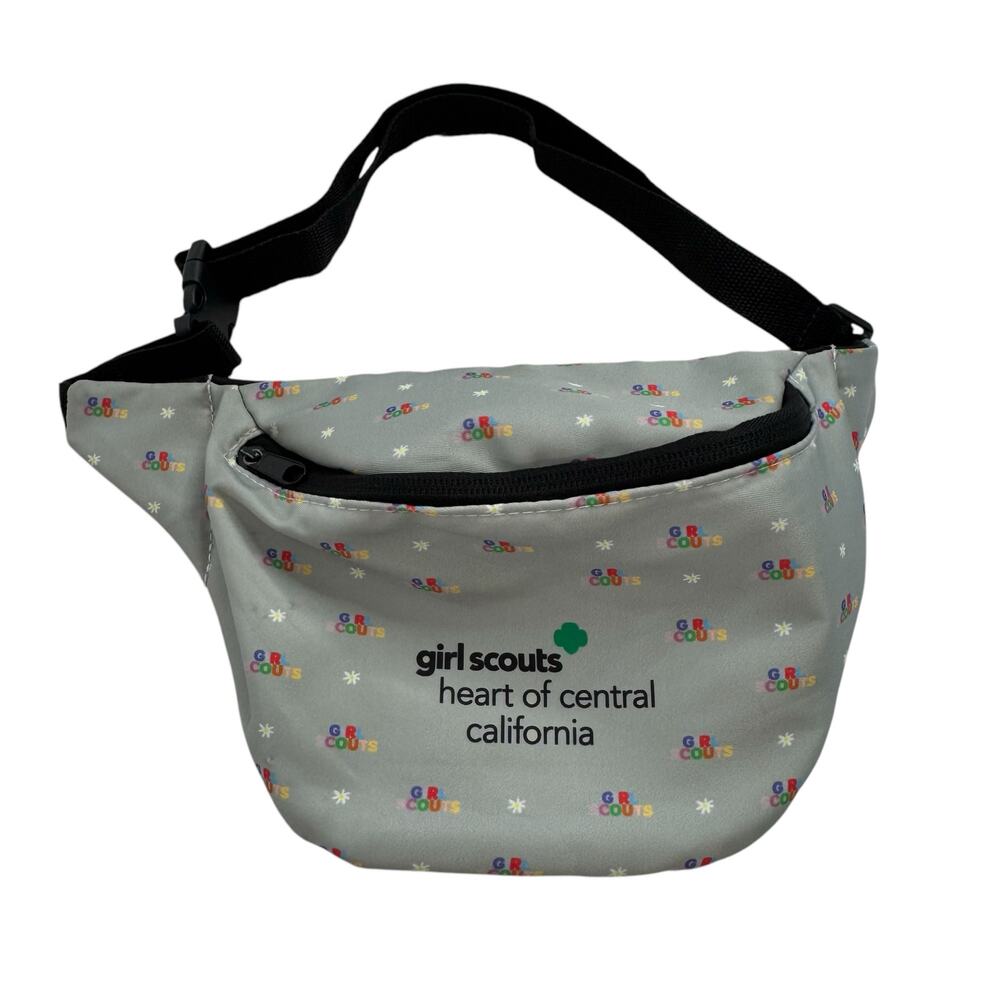 Girl Scout Belt Bag Heart of Central California Gray Rainbow Logo One Size Adult